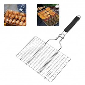 FreshFind Alas Panggang Grilling Basket Metal Barbecue Sausage Rack Net - HX583 - Silver - 3