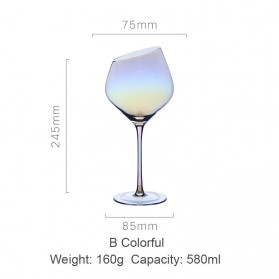 LOULONG Gelas Cangkir Glass Crystal Champagne Wine Rainbow Goblet 580ml - XR1028 - Multi-Color - 1
