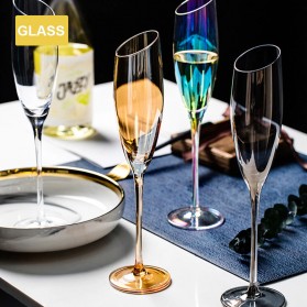 LOULONG Gelas Cangkir Glass Crystal Champagne Wine Rainbow Goblet 580ml - XR1028 - Multi-Color - 3