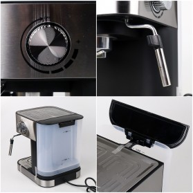 Edoolffe Mesin Kopi Semi Automatic Espresso Italian Coffee Machine 15 Bar - MD-2009 - Silver - 2
