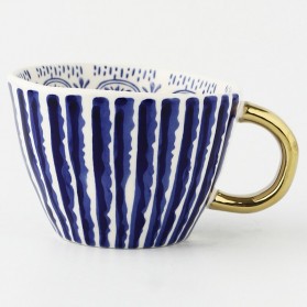MEILING Gelas Cangkir Kopi Keramik Glass Coffee Mug 330ml - H1216 - Blue - 1