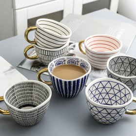 MEILING Gelas Cangkir Kopi Keramik Glass Coffee Mug 330ml - H1216 - Blue - 2