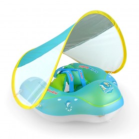 SWIM BOBO Pelampung Kolam Renang Bayi Toddler Ring Floating Inflatable with Canopy Size L - FB1027P - Blue