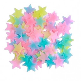 Ifitupubo Stiker Dekorasi Bintang Glow in Dark Star 3cm 100 PCS -  J2021 - Mix Color