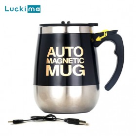 Luckima Gelas Aduk Otomatis Automatic Magnetic Stirring Cup USB Rechargeable 400ml  - LC-01 - Silver