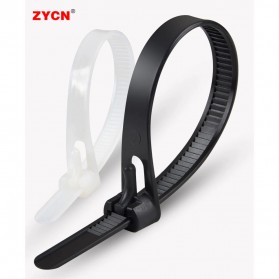ZYCN Kabel Ties Zip Cable Organizer Reusable 8x150mm 100 PCS - Z815 - Black - 1
