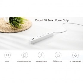 Xiaomi Mi Smart Power Strip 3 Plug dengan 3 USB Port 2A - XMCXB01QM (ORIGINAL) - White - 7