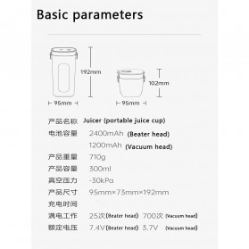 Xiaomi Zhenmi Botol Minum Blender Buah Portable Vacuum Juicer Cup 300ml - J1 - Green - 15
