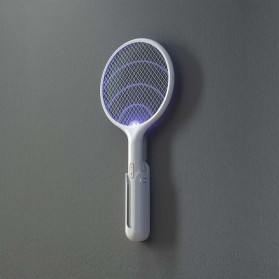 Qualitell Raket Nyamuk 2 in 1 Mosquito Swatter USB Rechargeable with UV Light - ZS9001 - White - 2