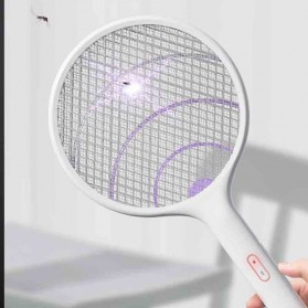 Qualitell Raket Nyamuk 2 in 1 Mosquito Swatter USB Rechargeable with UV Light - ZS9001 - White - 9
