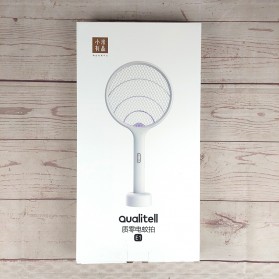 Qualitell Raket Nyamuk 2 in 1 Mosquito Swatter USB Rechargeable with UV Light - ZS9001 - White - 12