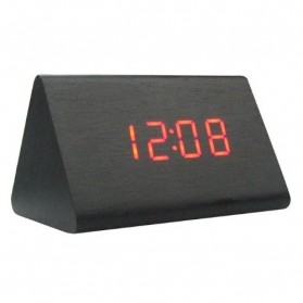 LED Digital Wood Clock - JK-828 - Black - 1
