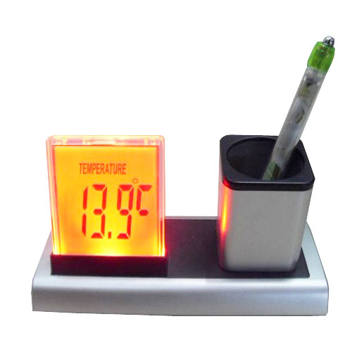 color change digital desk clock with pen holder jk 286 silver jakartanotebook color change digital desk clock with pen holder jk 286 silver jakartanotebook