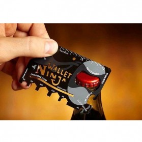 Wallet Ninja 18in1 Multi Purpose Credit Card Sized Pocket Tool - Black