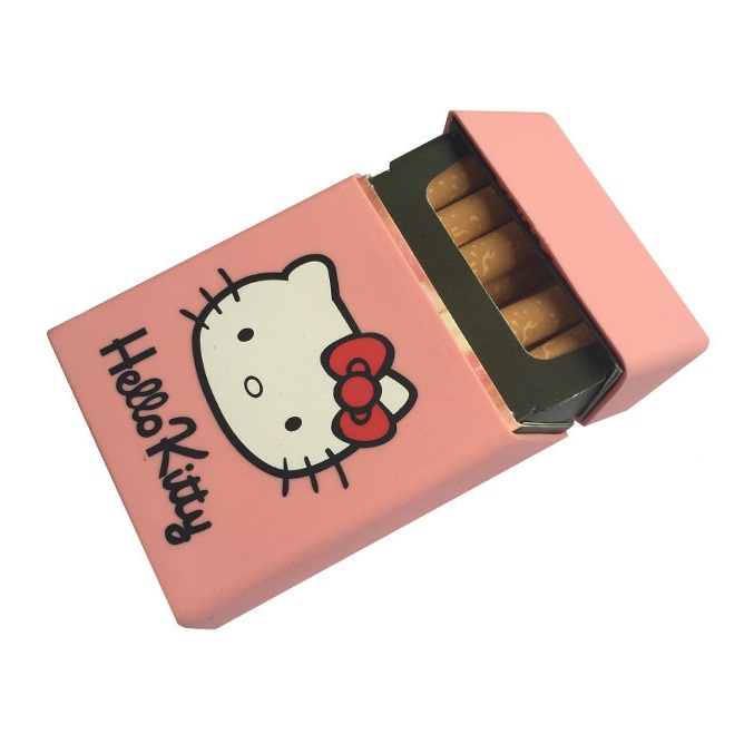 Cover Kotak Rokok Silicone Motif Hello Kitty - Pink 