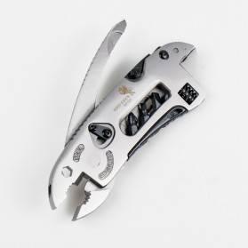 KNIFEZER Kunci Pas Swiss Army Pocket Knife Wrench Plier EDC Multifungsi Stainless Steel - MPG05 - Gray