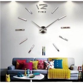 Taffware Jam Dinding Besar DIY Giant Wall Clock Quartz Creative Design - DIY-103 - Silver
