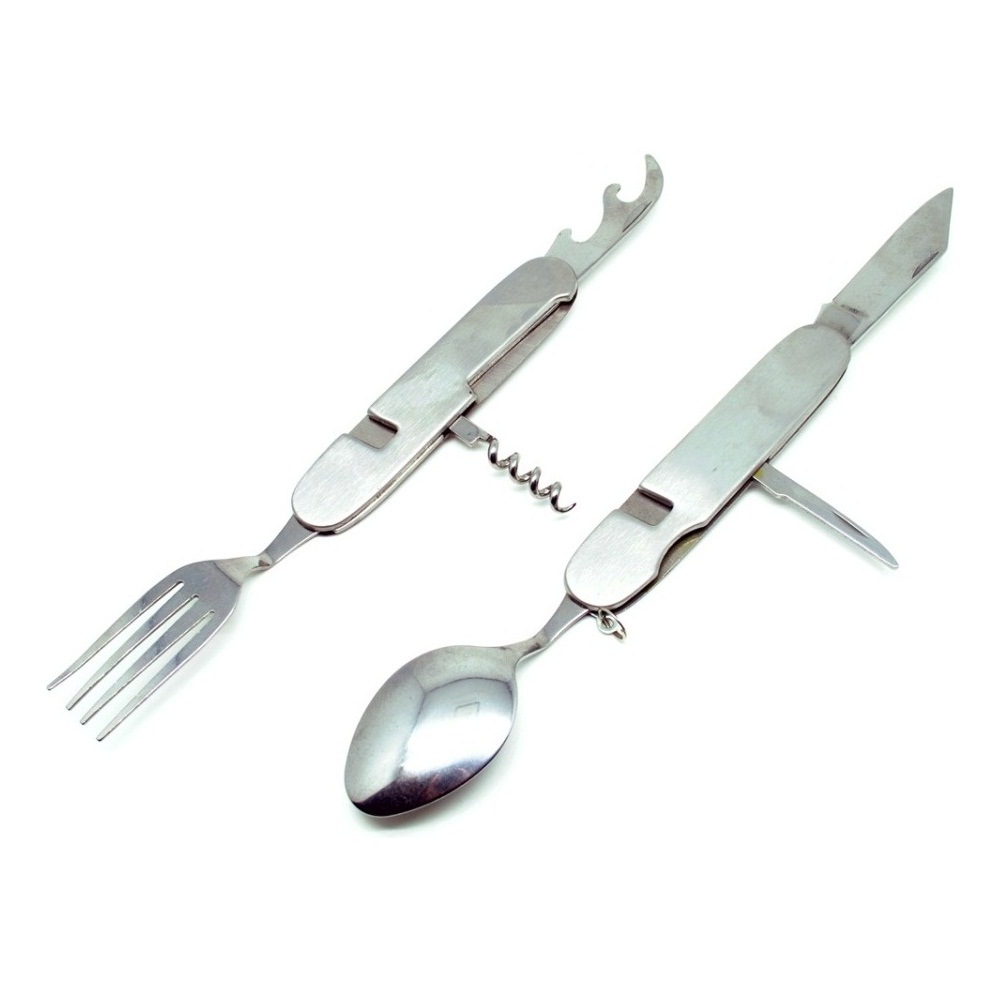  Aluminium  Surface Swiss Knife with Spoon and Fork 6 in 1 