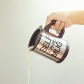 TECHOME Gelas Aduk Otomatis Automatic Self Stirring Coffee Cup - YD-001 - Silver - 8