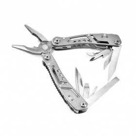 JEEP Multifunctional EDC Plier Survival Tool Stainless Steel - MPA22S - Silver