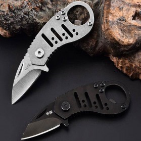 KNIFEZER Pisau Lipat Multifungsi Portable Knife Survival Tool EDC Stainless Steel - MKE13 - Black