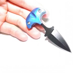 Pisau Mini Cutter Letter Opener Self Defense Portable Knife Survival Tool Cold Steel - K11 - Black - 3