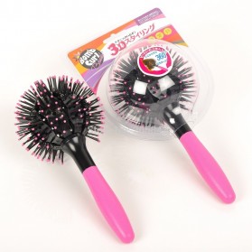 3D Spherical Comb Japan for Curling Hair / Sisir Rambut Blow - Black/Pink - 1