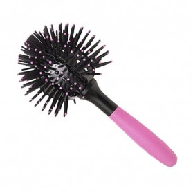 3D Spherical Comb Japan for Curling Hair / Sisir Rambut Blow - Black/Pink - 2