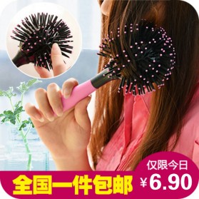 3D Spherical Comb Japan for Curling Hair / Sisir Rambut Blow - Black/Pink - 5