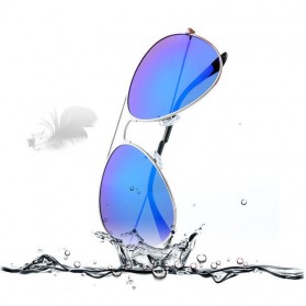 Kacamata Wanita - Aoron Polarized Ray Vintage Women and Man Outdoor Sunglasses - 3026 - Silver Blue