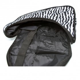 Ms Fashion Makeup Admission Bag Square Zipper / Kotak Kosmetik - White/Black - 2