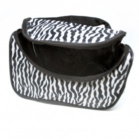 Ms Fashion Makeup Admission Bag Square Zipper / Kotak Kosmetik - White/Black - 4