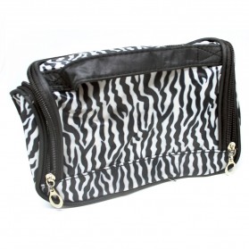 Ms Fashion Makeup Admission Bag Square Zipper / Kotak Kosmetik - White/Black - 5