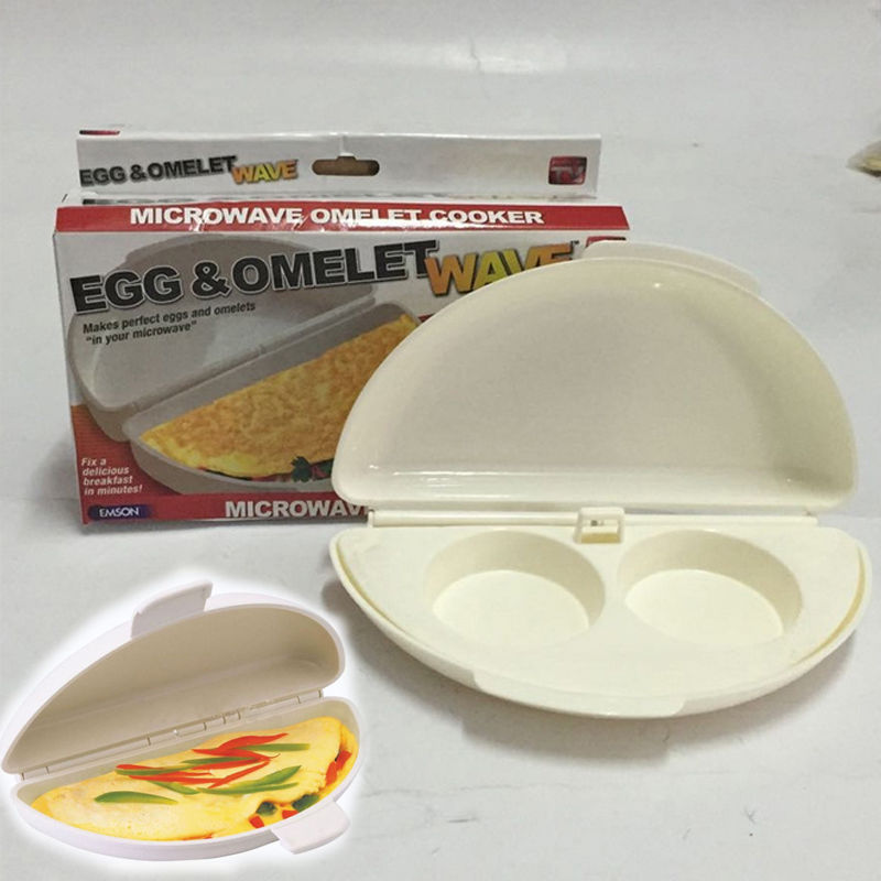 Microwave Omelet Egg Tray Cooker Pan White