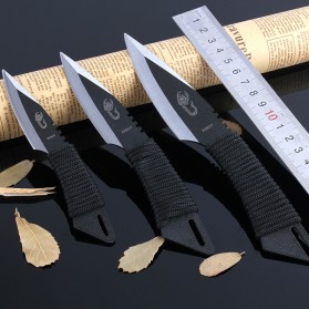 KNIFEZER The Scorpion Pisau Self Defense Throwing Knife Fixed Blade Survival Tool - H225577 - Black - 2