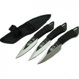 KNIFEZER The Scorpion Pisau Self Defense Throwing Knife Fixed Blade Survival Tool - H225577 - Black - 3