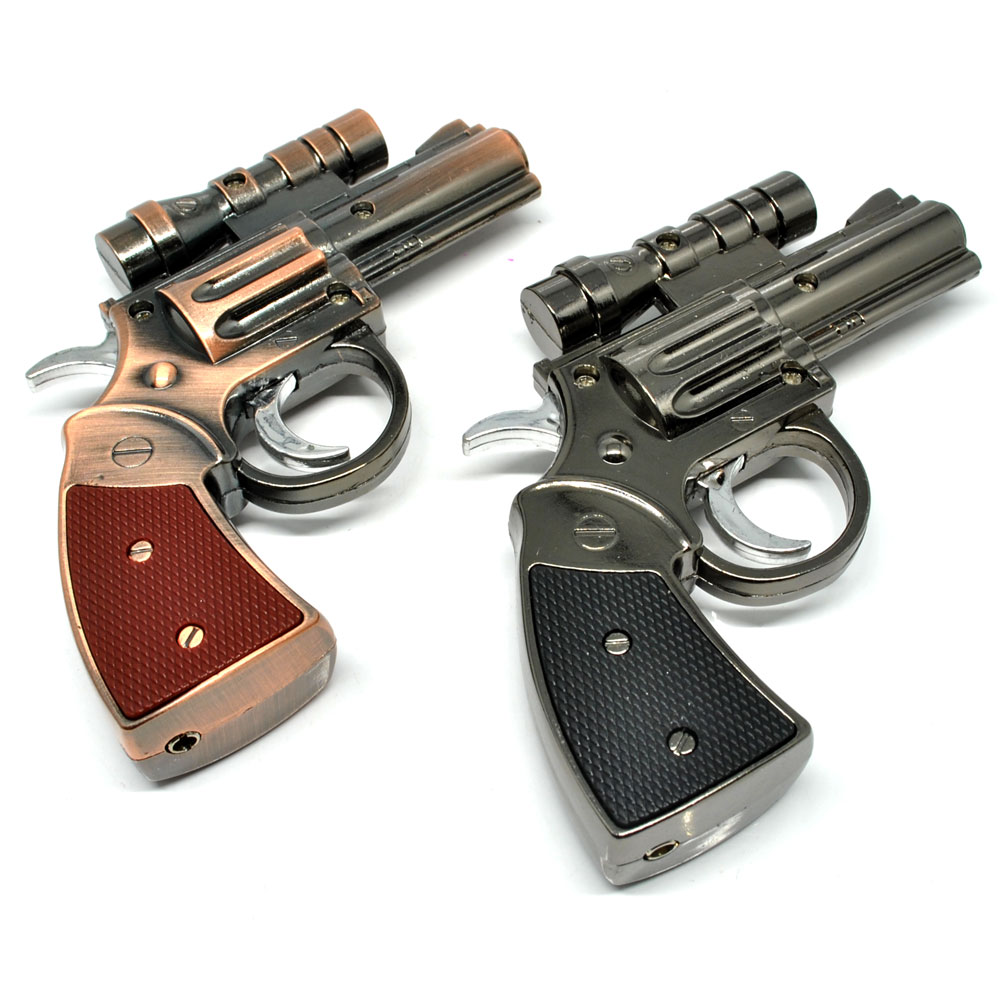 Pemantik Api Model Pistol dengan Laser - Bronze