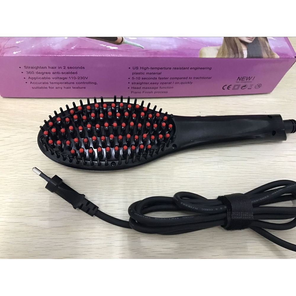 Sisir Catokan Elektrik Ion Pelurus Rambut - Black 