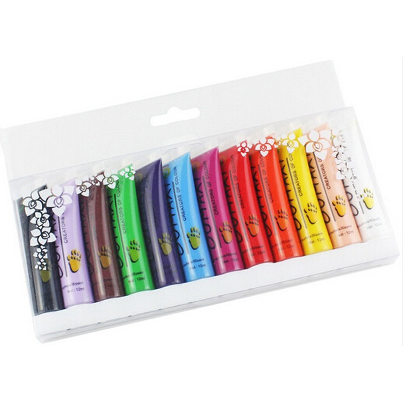 Kutek Multiwarna by Arcylic 12 Color Nail Painting Kutek Kuku Multi Color; Kutek Multiwarna by