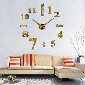 Taffware Jam Dinding Besar DIY Giant Wall Clock Quartz Creative Design 90-100cm - DIY-101 - Golden