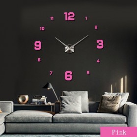 Taffware Jam Dinding Besar DIY Giant Wall Clock Quartz Creative Design 80-130cm - DIY-102 - Black - 4