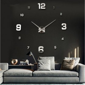 Taffware Jam Dinding Besar DIY Giant Wall Clock Quartz Creative Design 80-130cm - DIY-102 - Black - 6