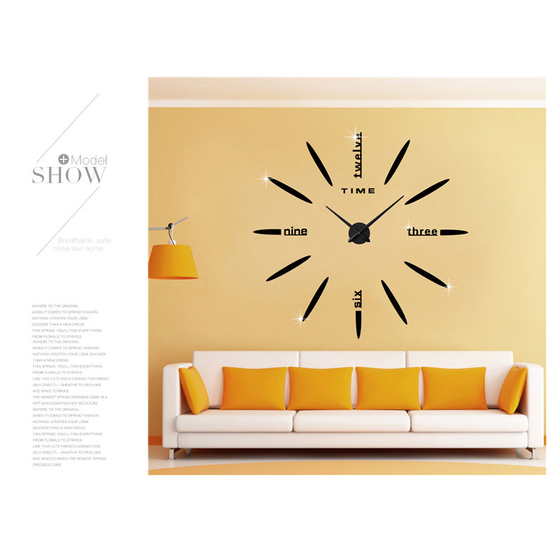 Jam Dinding Besar DIY Giant Wall Clock Quartz Creative Design 80130cm