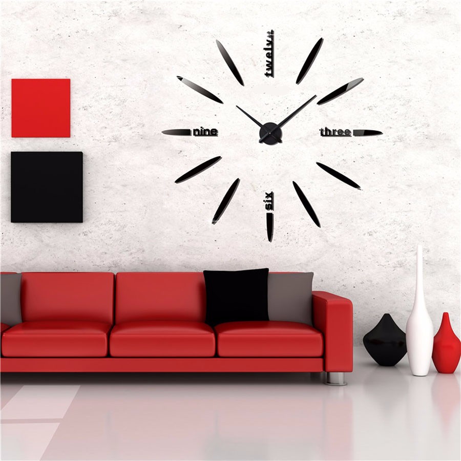 Jam Dinding Besar DIY Giant Wall Clock Quartz Creative Design 80130cm