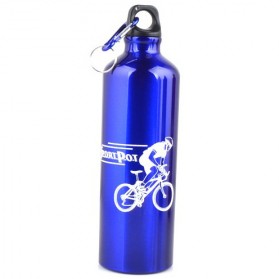 TaffSPORT Botol Minum Olahraga Aluminium 750ml Dengan Karabiner - H2GO - Blue - 1