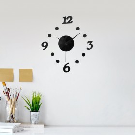 Taffware Jam Dinding DIY Giant Wall Clock Quartz Creative Design 30cm - DIY-06 - Black