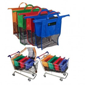 Supermarket Trolley Organizer Shopping Bag 4 Pcs / Keranjang Belanja - Multi-Color - 1