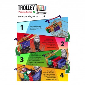 Supermarket Trolley Organizer Shopping Bag 4 Pcs / Keranjang Belanja - Multi-Color - 4