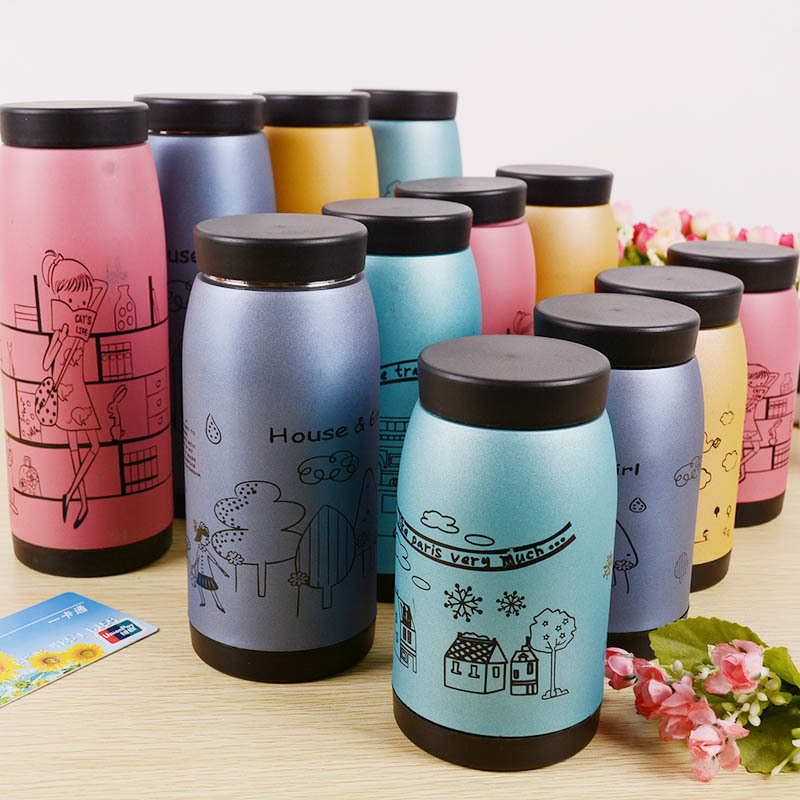  Botol  Minum Termos Motif Lukisan  Anak 220ml Thermos 