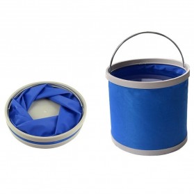 TaffSPORT Ember Lipat Memancing Folding Bucket Fishing Waterproof Pail 11L - Blue